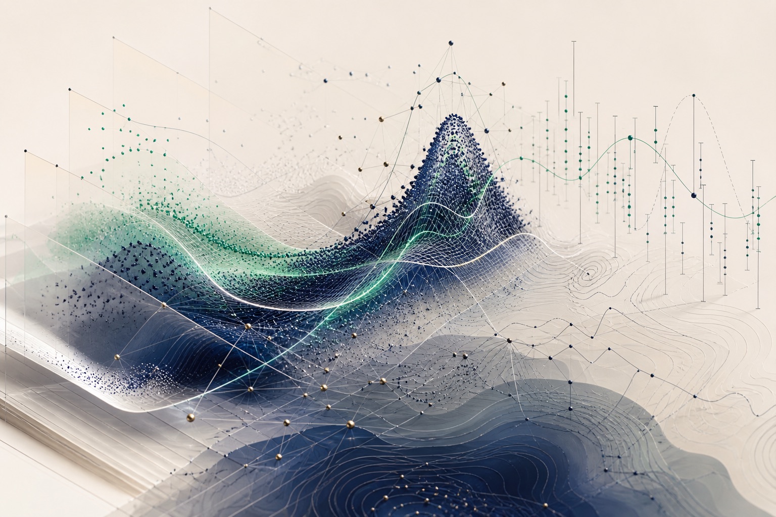 Multidimensional scientific data forming clear patterns, contours and confidence structures