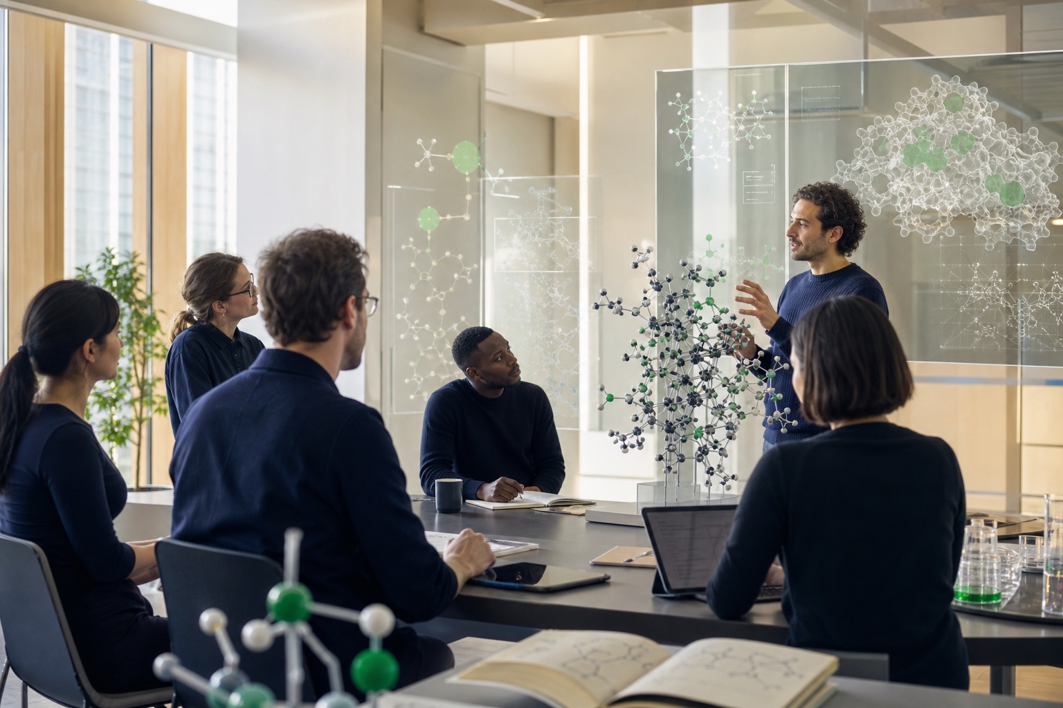 International group of researchers participating in an advanced molecular science workshop